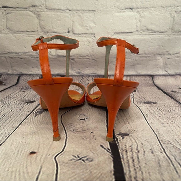 Sigerson Morrison Leather Strappy Sandals 8 in Fire Orange - Picture 5 of 13